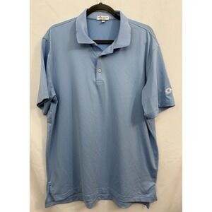 Peter Millar Summer Comfort Light Blue Polo‎ Shirt Mens Size L *Logo on Sleeve